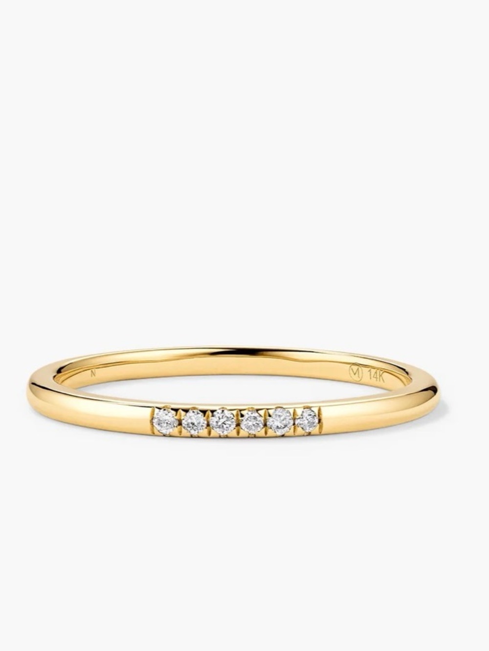 Mejuri 14K Yellow Gold Diamond Slim Stackable Ring